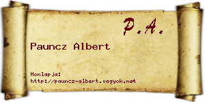 Pauncz Albert névjegykártya